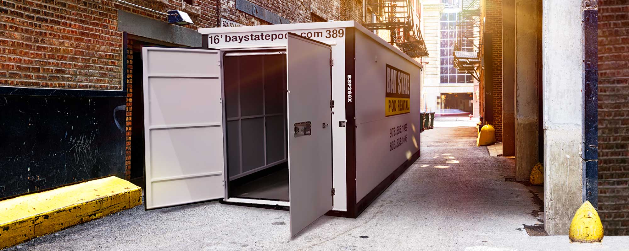 Bay State pod in alley
