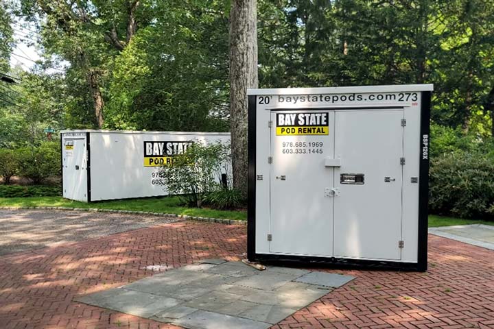 Bay State pod in parking lot